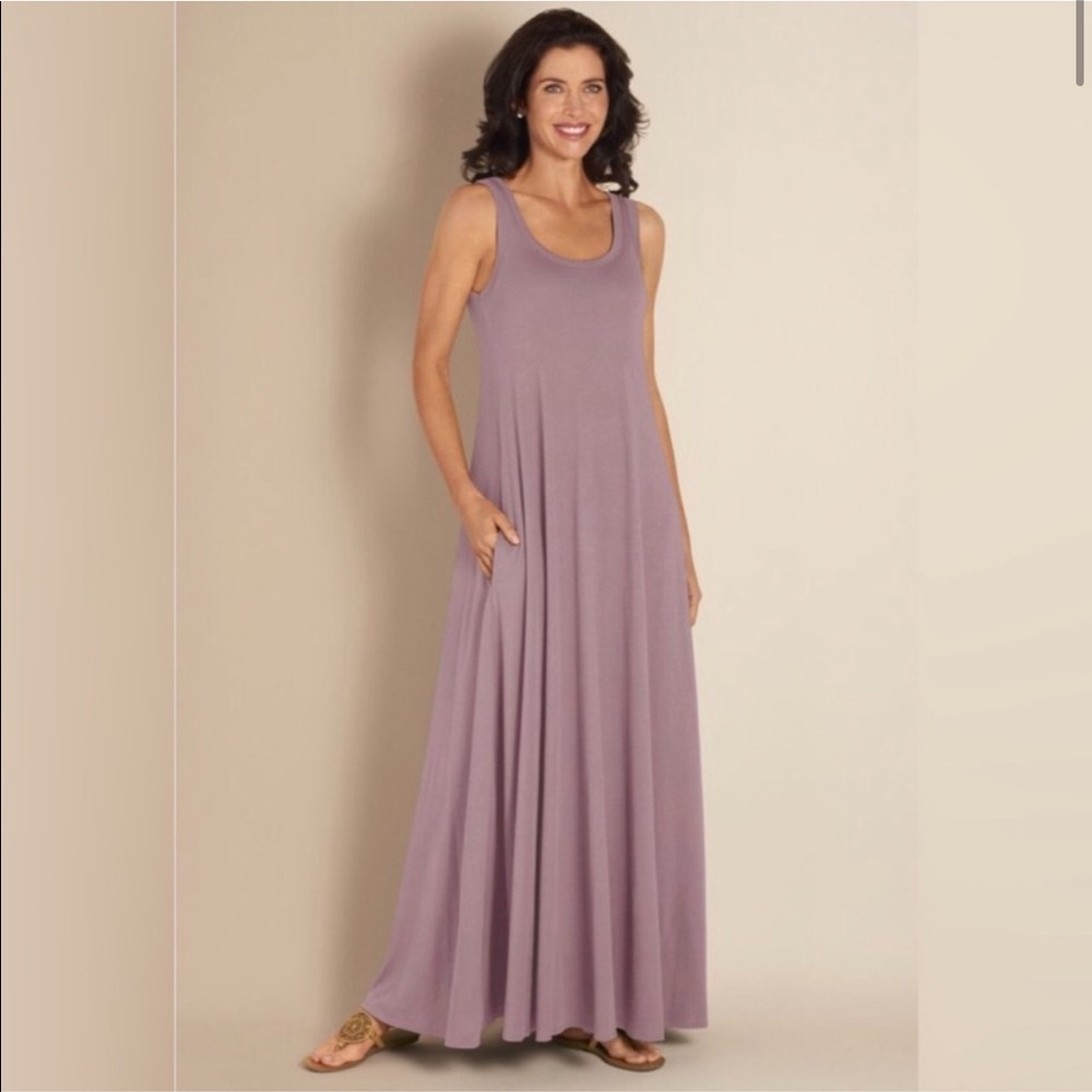 Soft Surroundings Santiago Maxi Dress-Small-Dusty Lilac